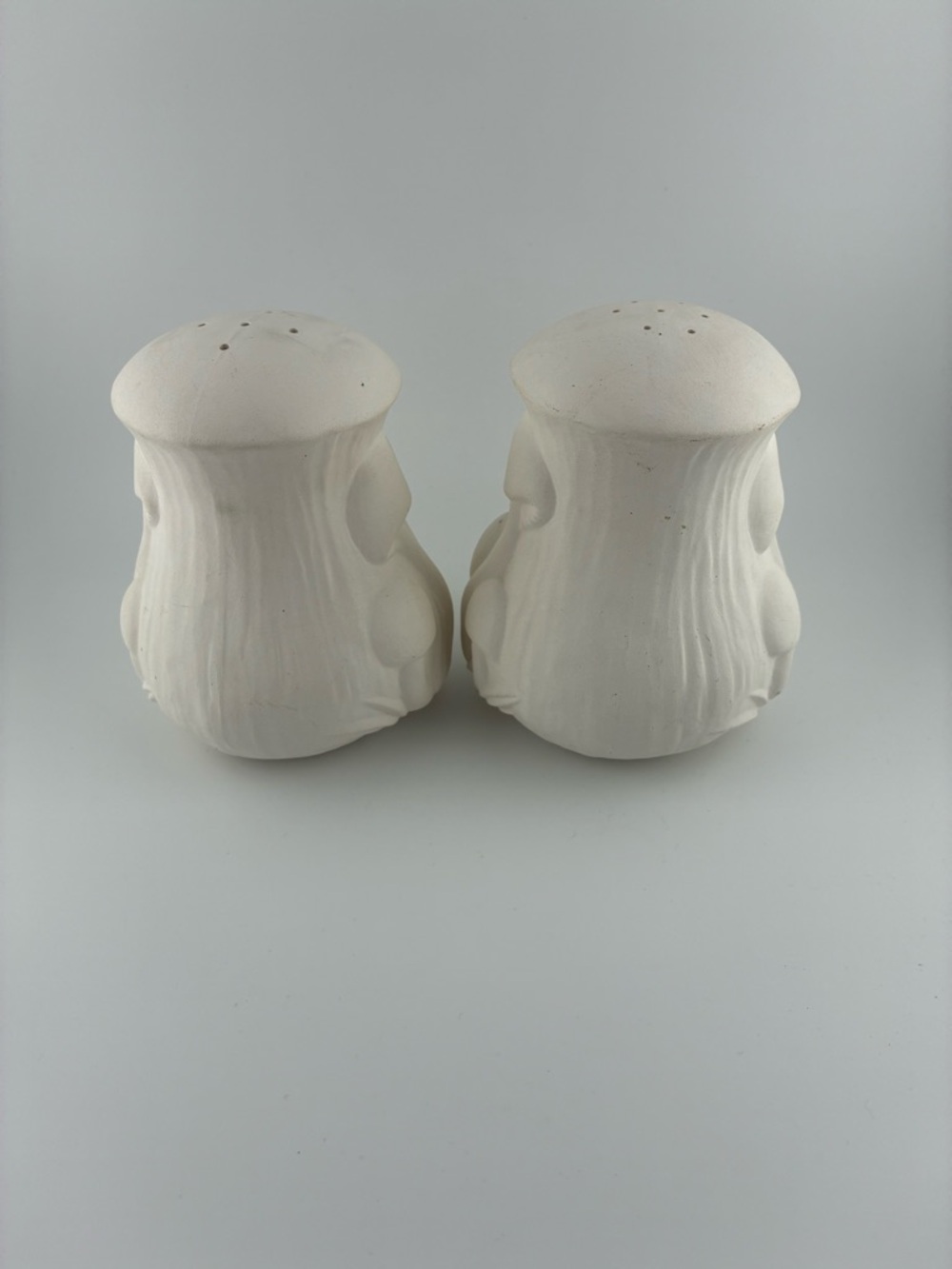 Vintage‎ White paintable Ceramic Mushroom Salt and Pepper Shakers - Set of 2 - Picture 2 of 6
